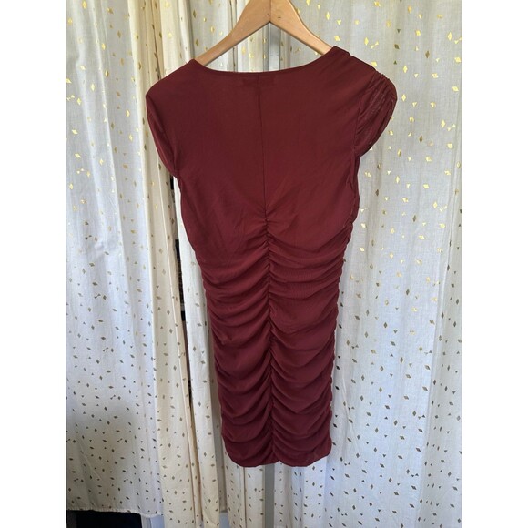 NWT BB Dakota X Steve Madden Spiced Apple Mesh Ruch Hour Bodycon Mini Dress M - Picture 3 of 7